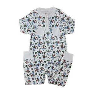 NEW - Roberta Roller Rabbit Baby Pajama Set Monkey XMas Christmas Winter 12-18m